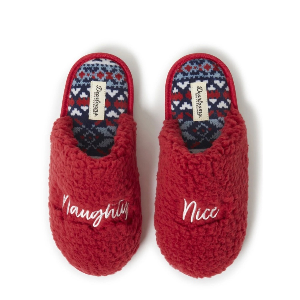 Dearfoams Cozy Comfort Women's Naughty & Nice Slippers